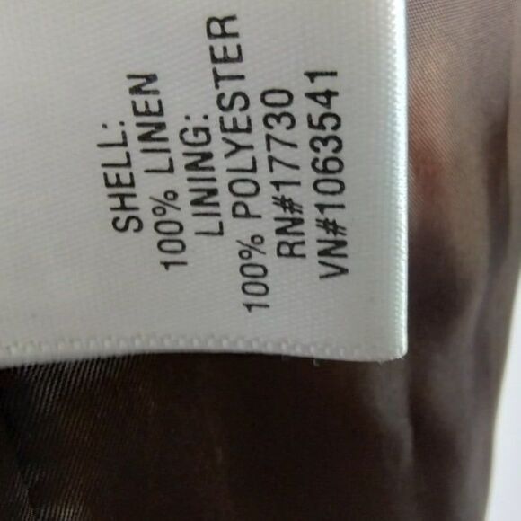 Merona Blazer Women's S Brown Linen Long Sleeve Lined Pockets 3 Buttons Classic - Picture 3 of 8